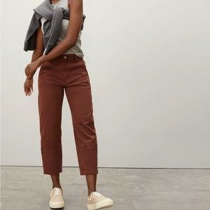 Everlane Utility Barrel Pant, Rosewood, size 14